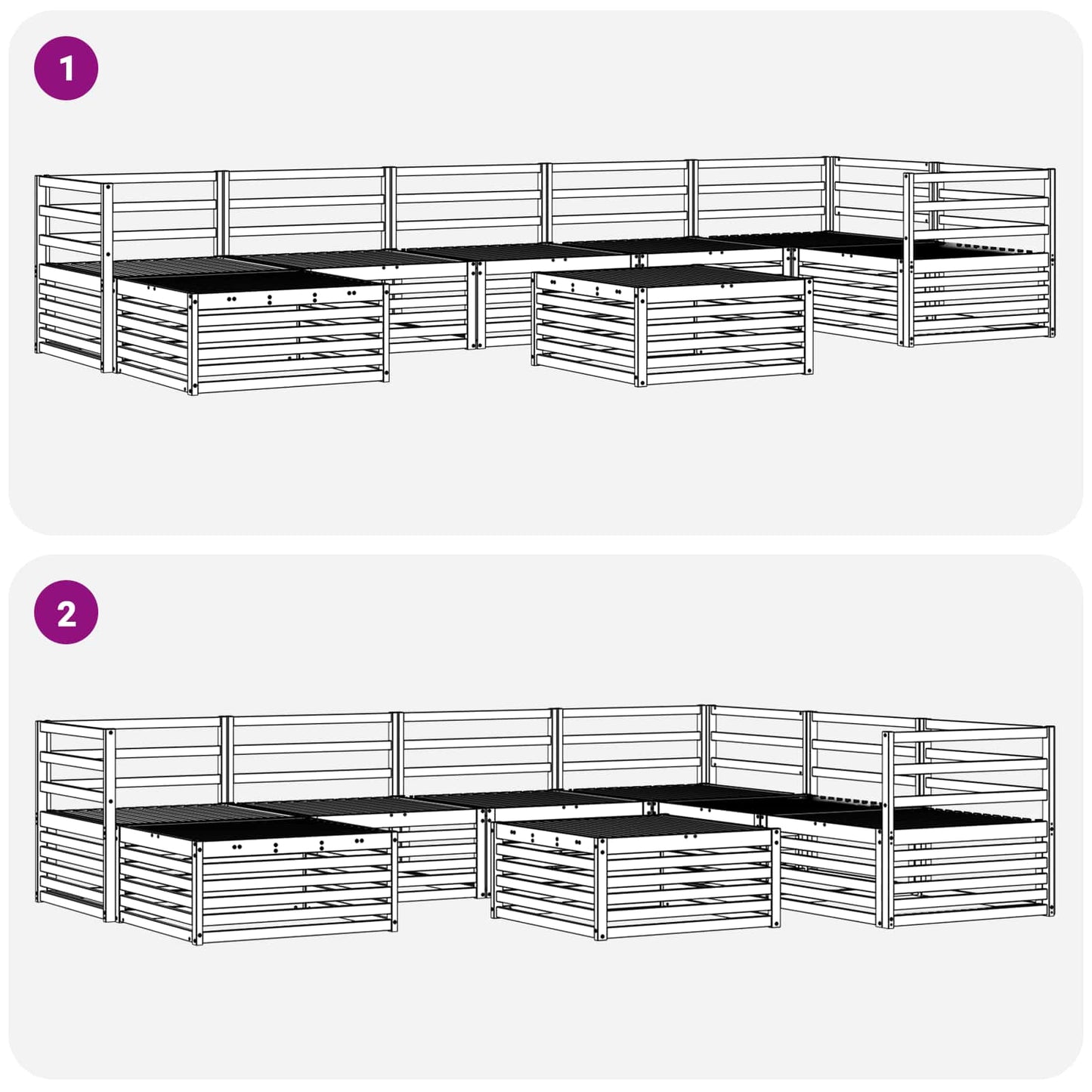 Set di divani da esterno 8 pcs Naturale | homemem39