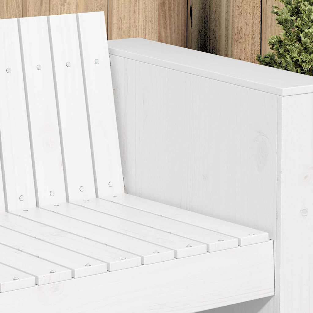 Divano da giardino Bianco 134 x 60 x 62 cm Pino massello - homemem39