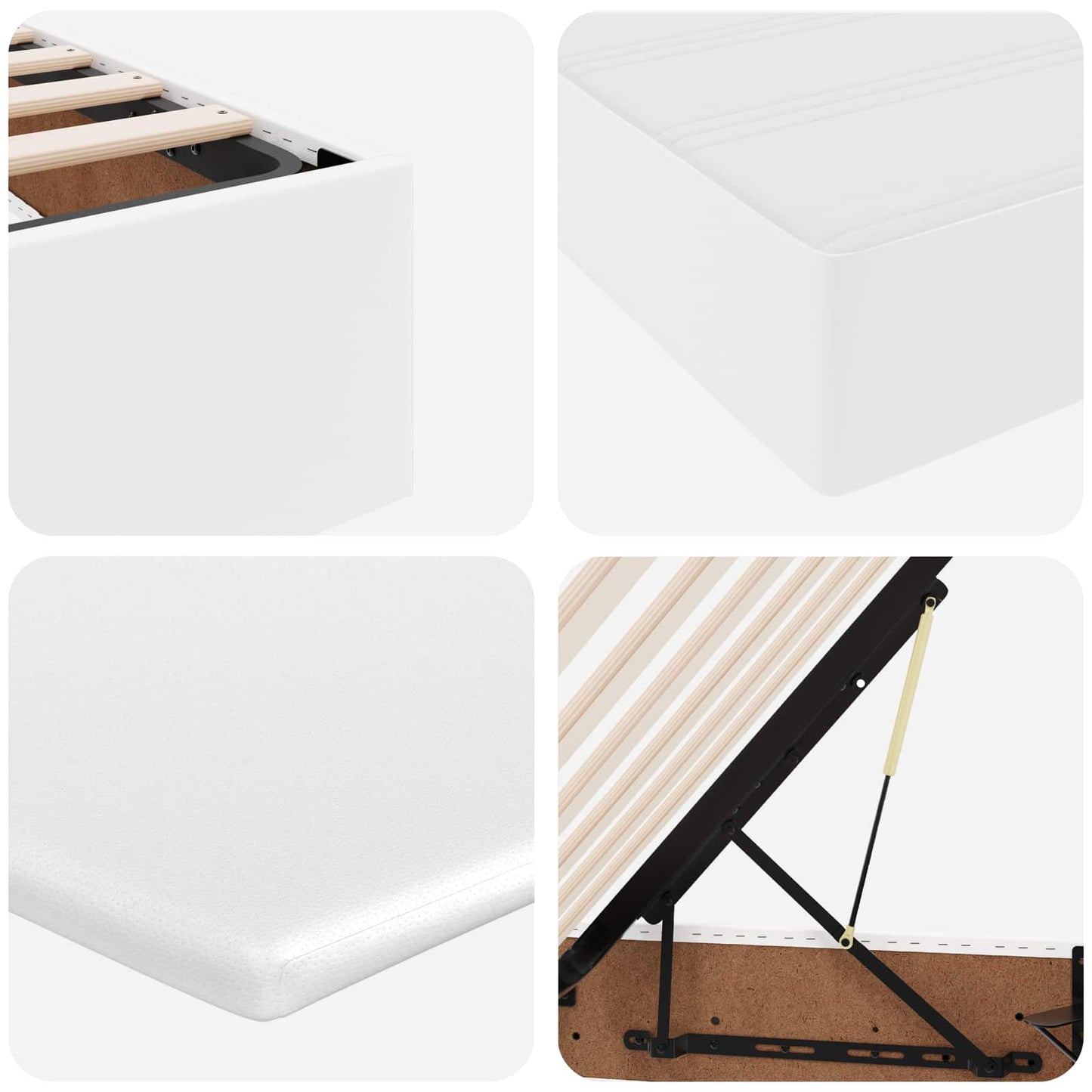 Letto con contenitore e materasso Bianco 200 x 200 cm | homemem39