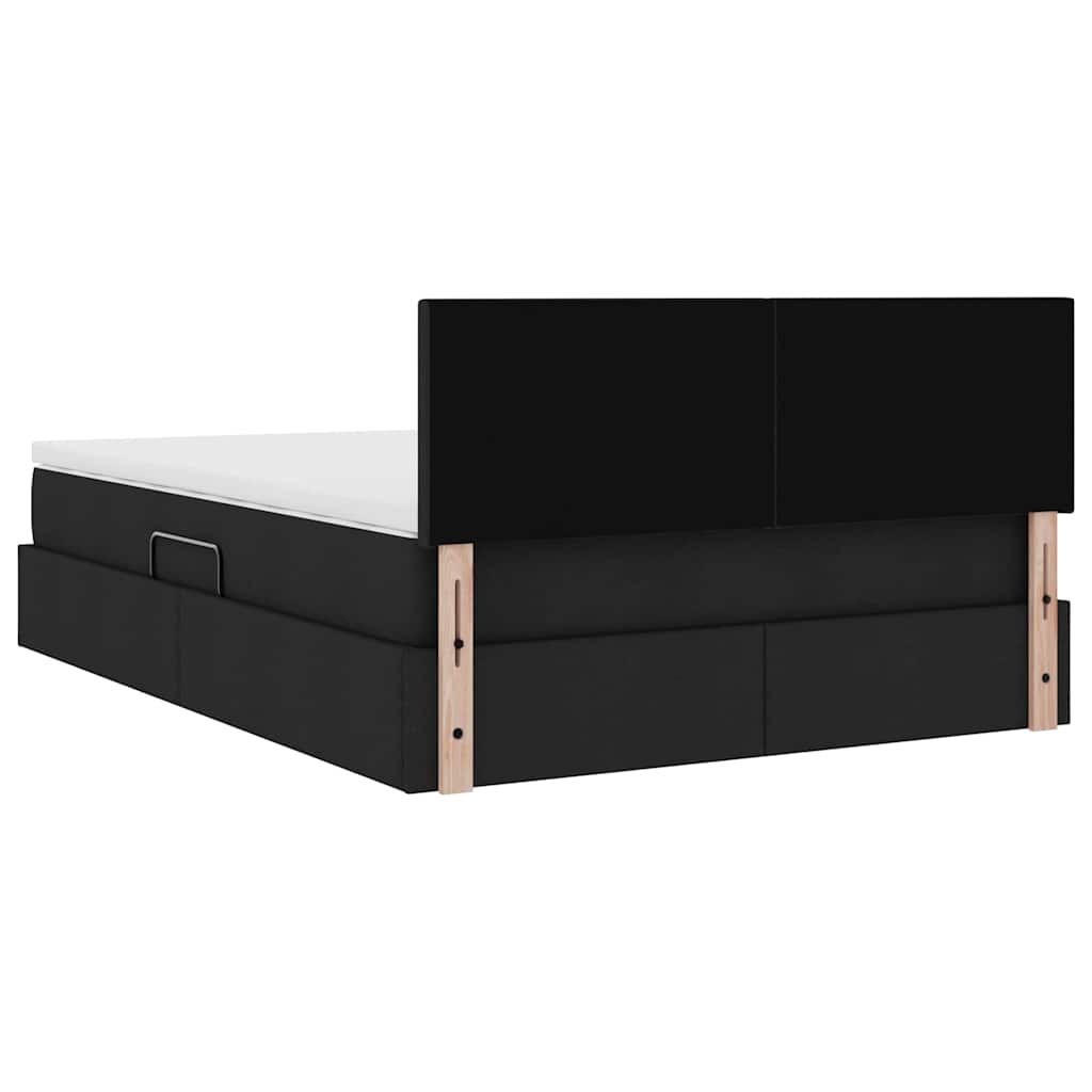Letto con contenitore e materasso Nero 140 x 200 cm Velluto