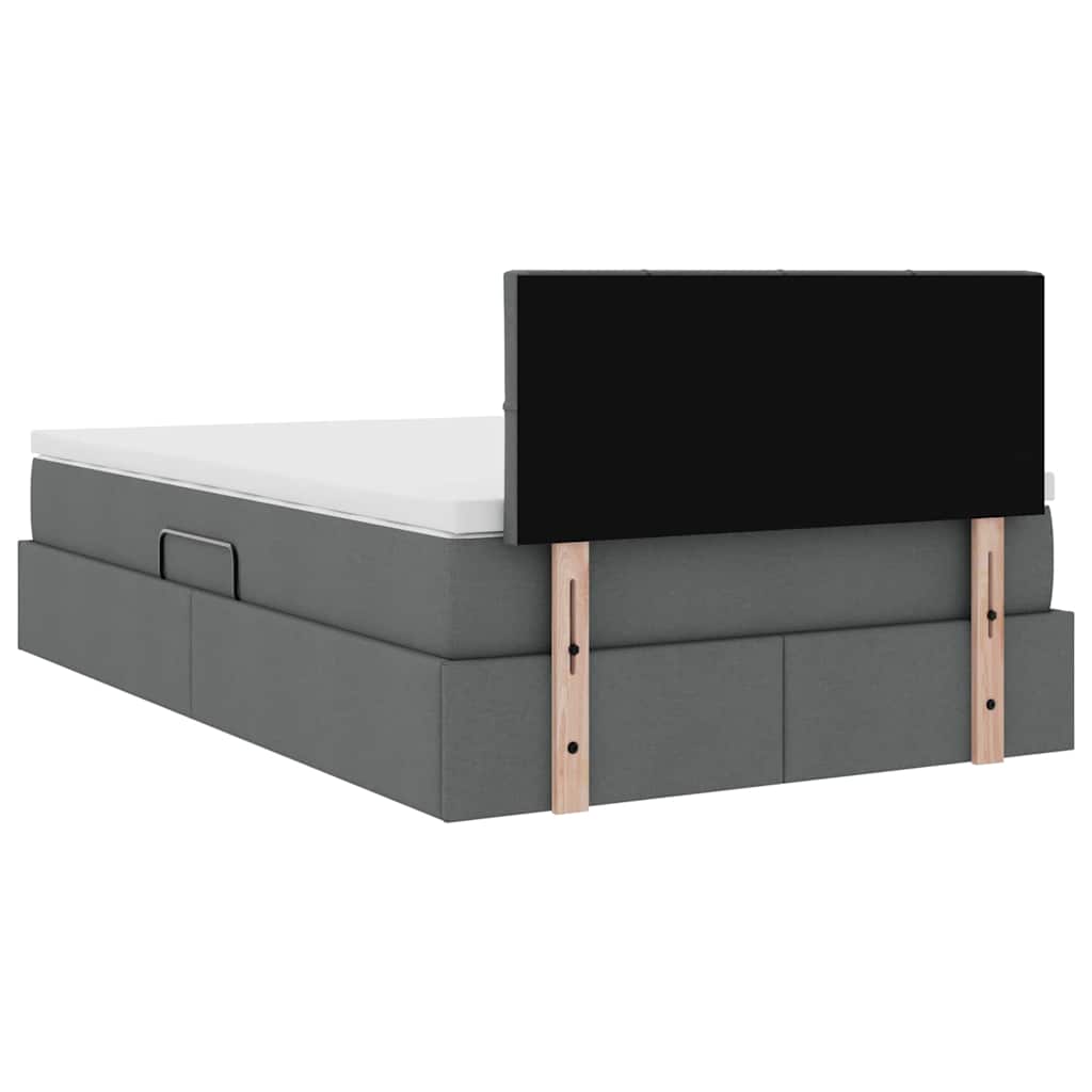 Letto con contenitore e materasso Grigio scuro 120 x 200 cm