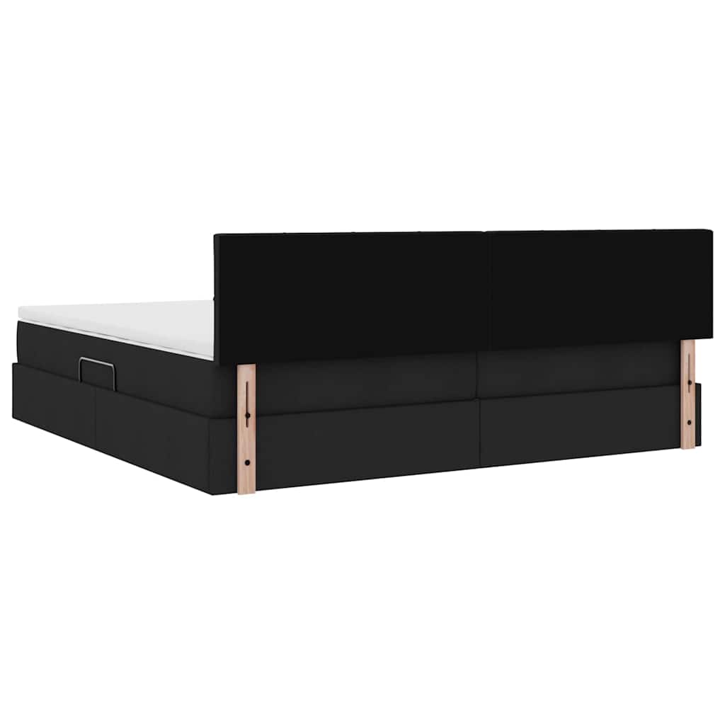Letto con contenitore e materasso Nero 200 x 200 cm | homemem39