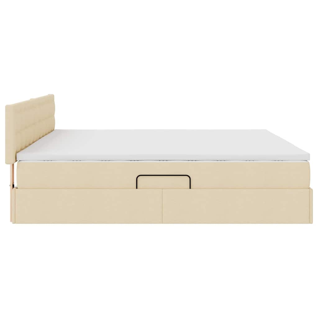 Letto con contenitore e materasso Crema 200 x 200 cm | homemem39