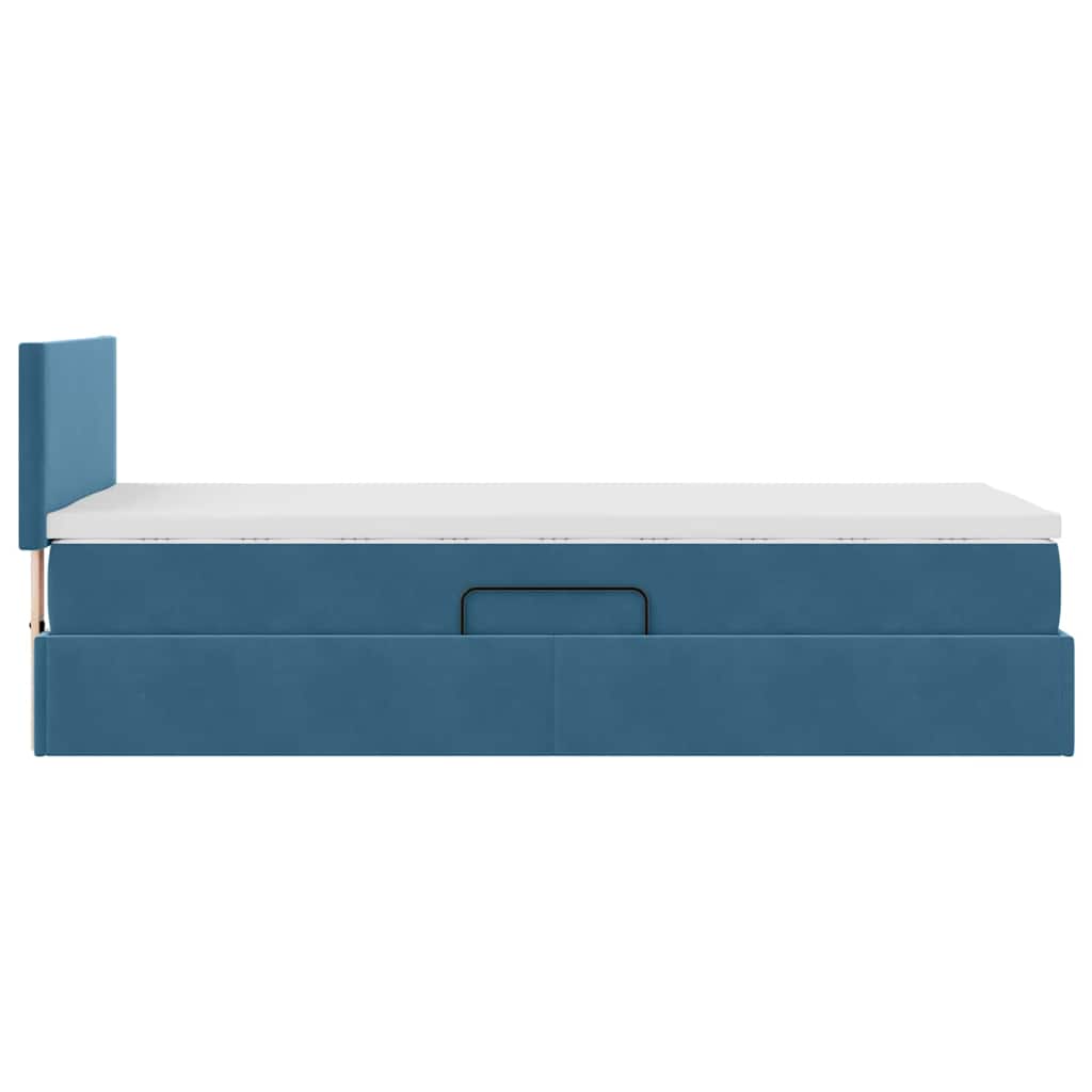 Letto con Contenitore Blu Scuro 90 x 190 cm Velluto | homemem39