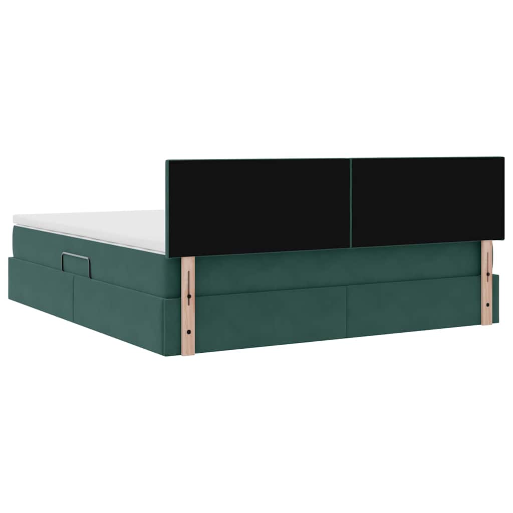 Letto con Contenitore Verde Scuro 180 x 200 cm Velluto