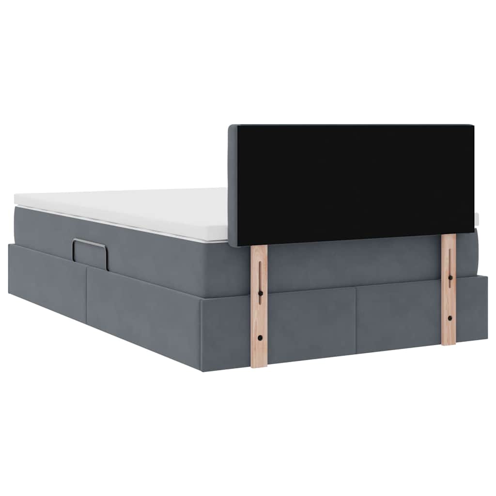 Letto con Contenitore Grigio scuro 120 x 200 cm Velluto