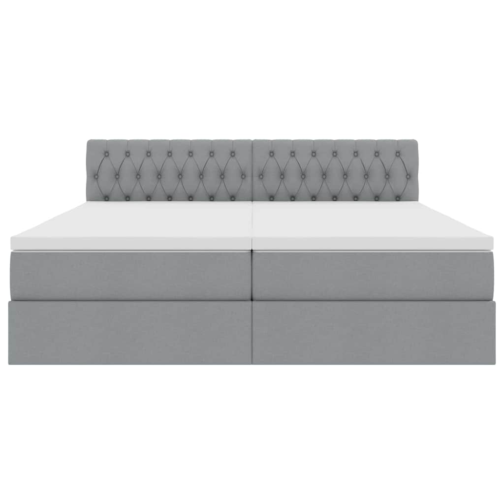 Letto con Contenitore con materasso Grigio chiaro 200 x 200 cm