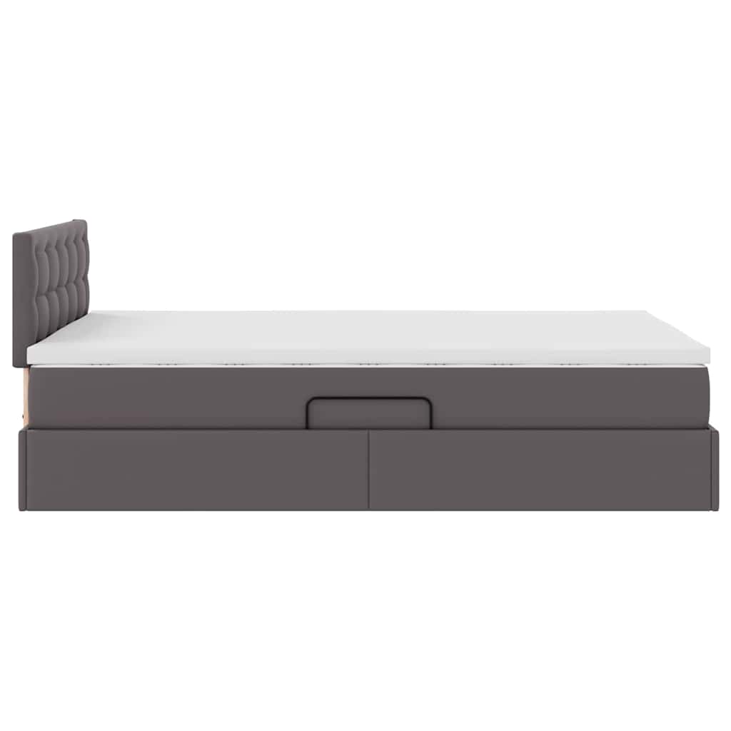 Letto con luci a strisce a LED Grigio 120 x 200 cm PVC