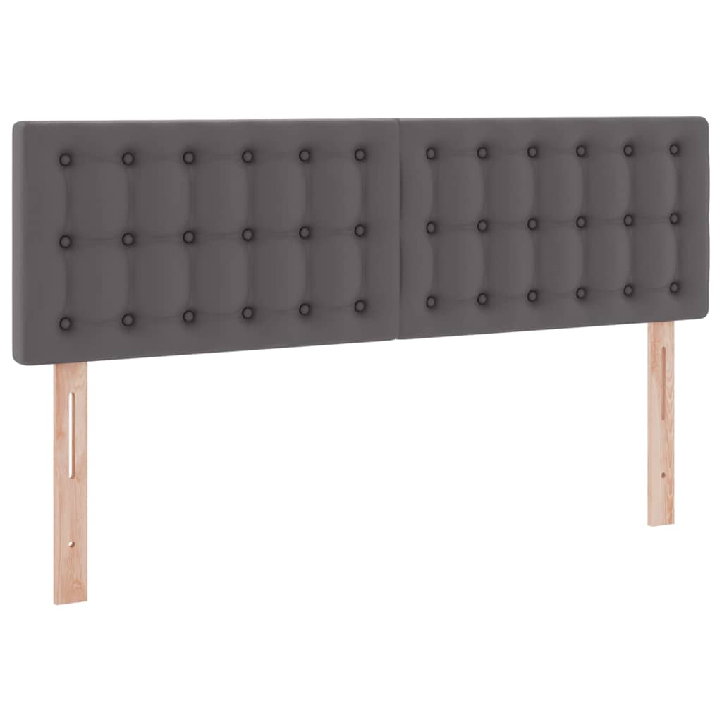 Letto con contenitore e LED Grigio 140 x 190 cm Pelle Sintetica | homemem39