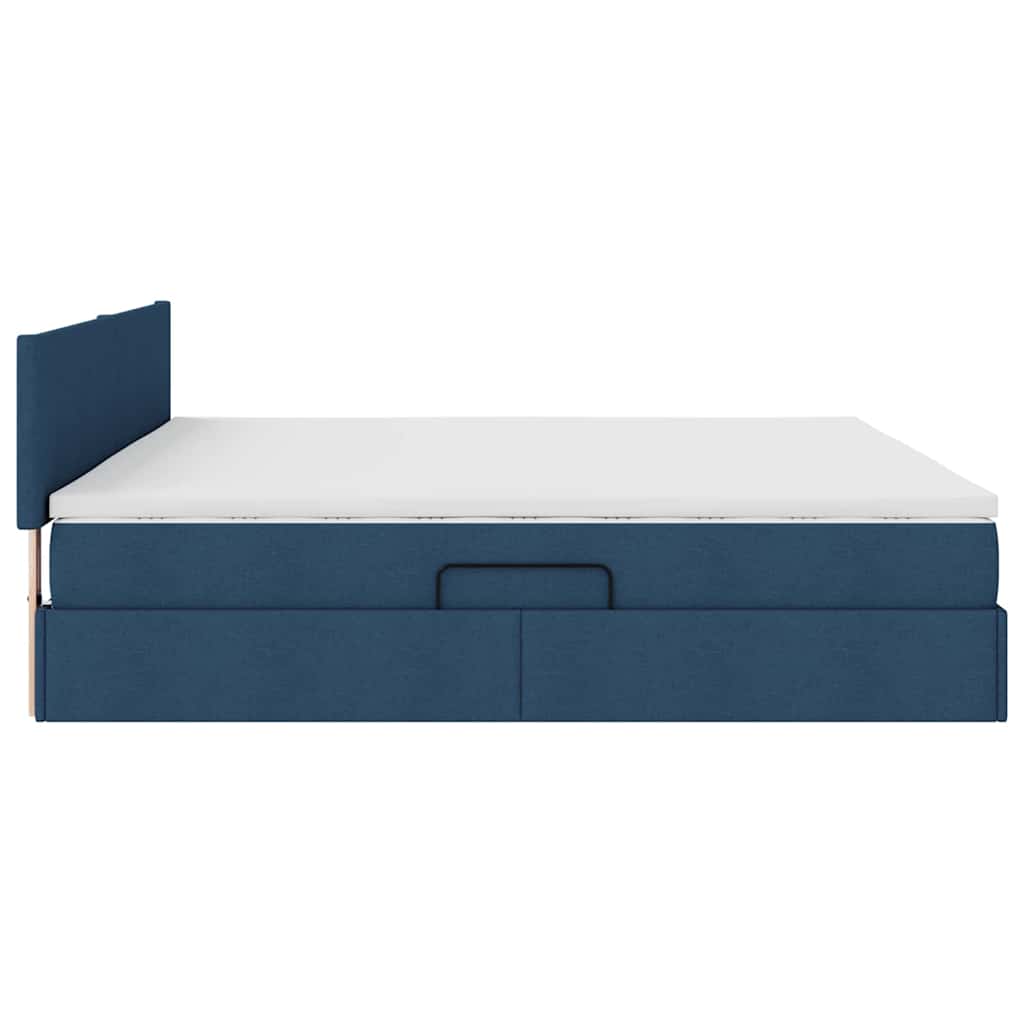 Letto con contenitore e LED con led Blu 200 x 200 cm Tessuto | homemem39