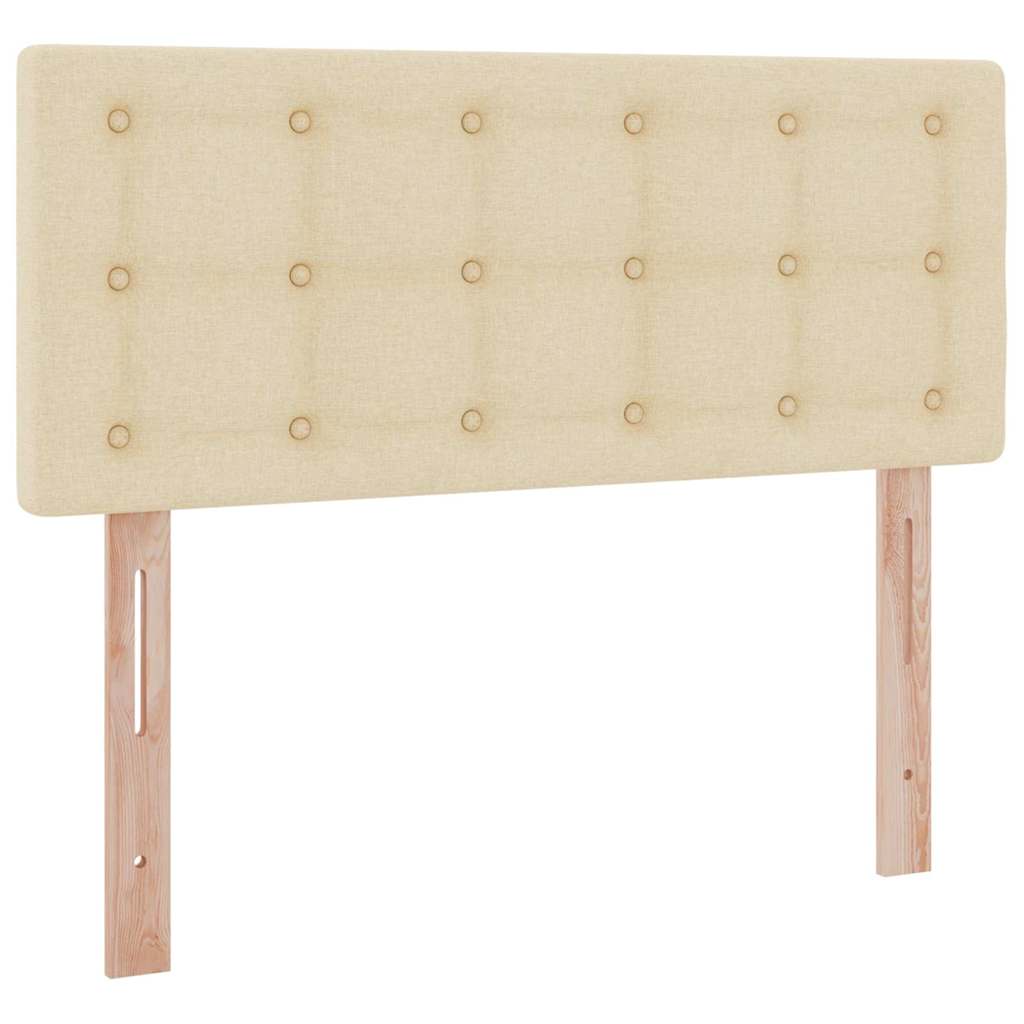 Letto con luci a strisce a LED Crema 120 x 200 cm Tessuto