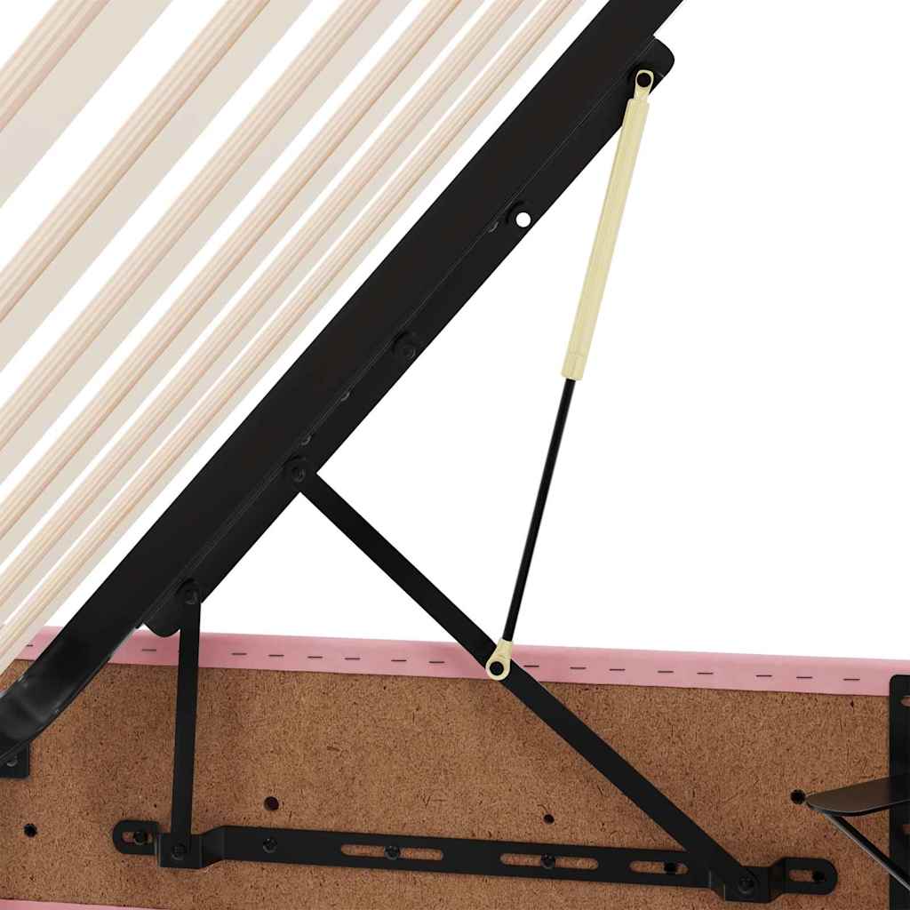Letto con contenitore e LED Rosa 90 x 200 cm Velluto | homemem39
