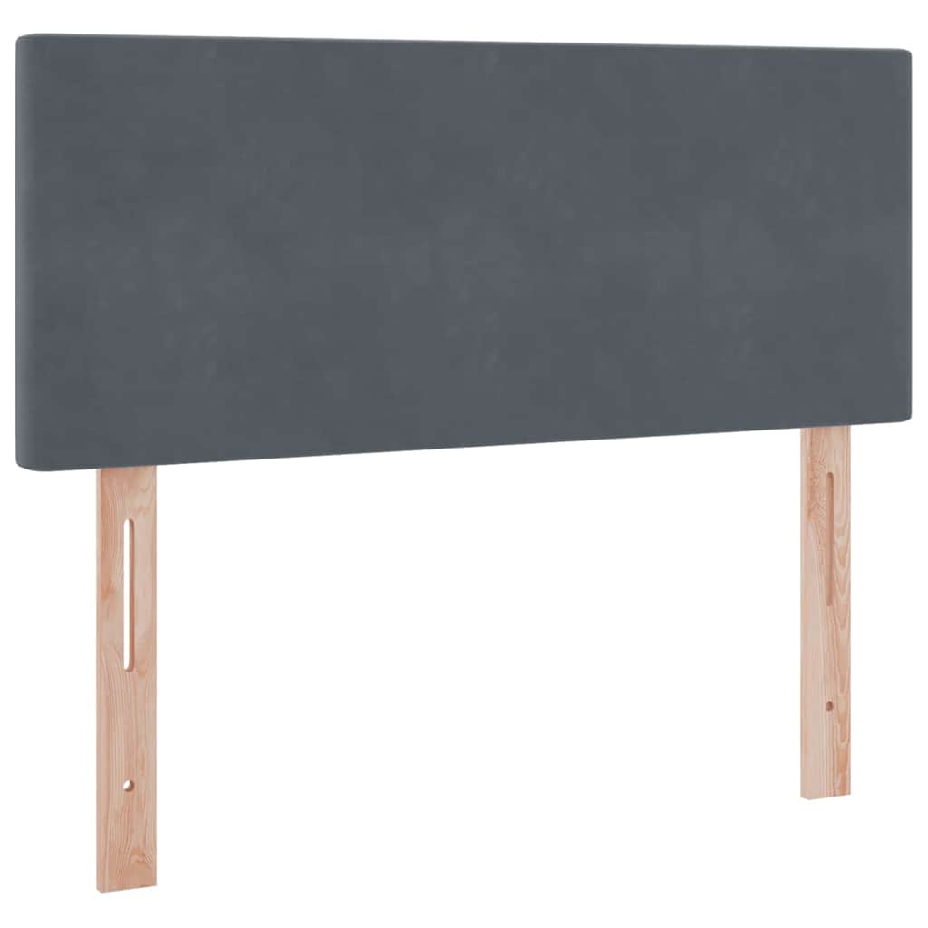 Letto con testiera Grigio scuro 120 x 200 cm Velluto
