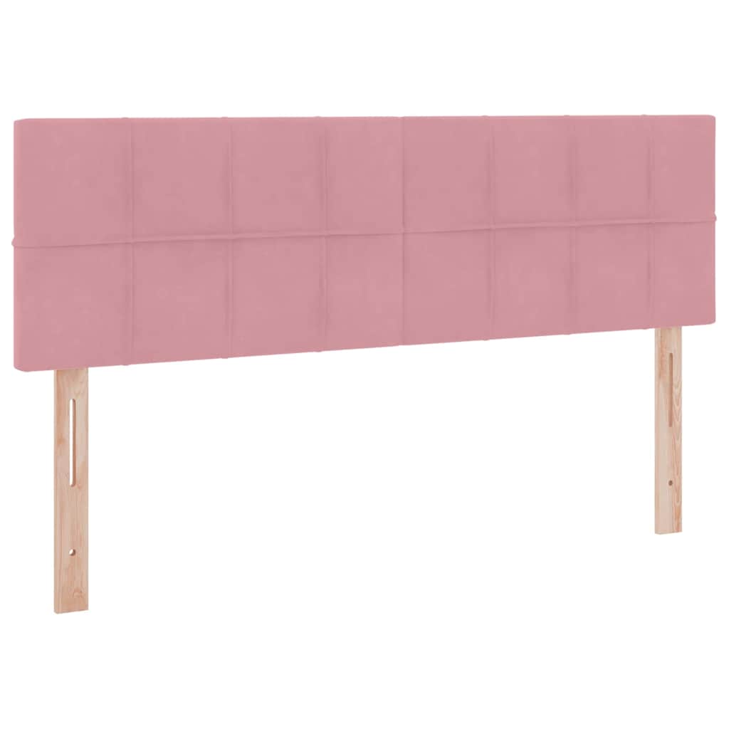 Letto con luci a strisce a LED Rosa 140 x 200 cm Velluto