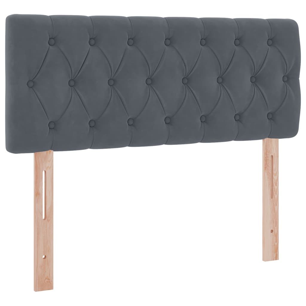 Letto con testiera Grigio scuro 120 x 200 cm Velluto