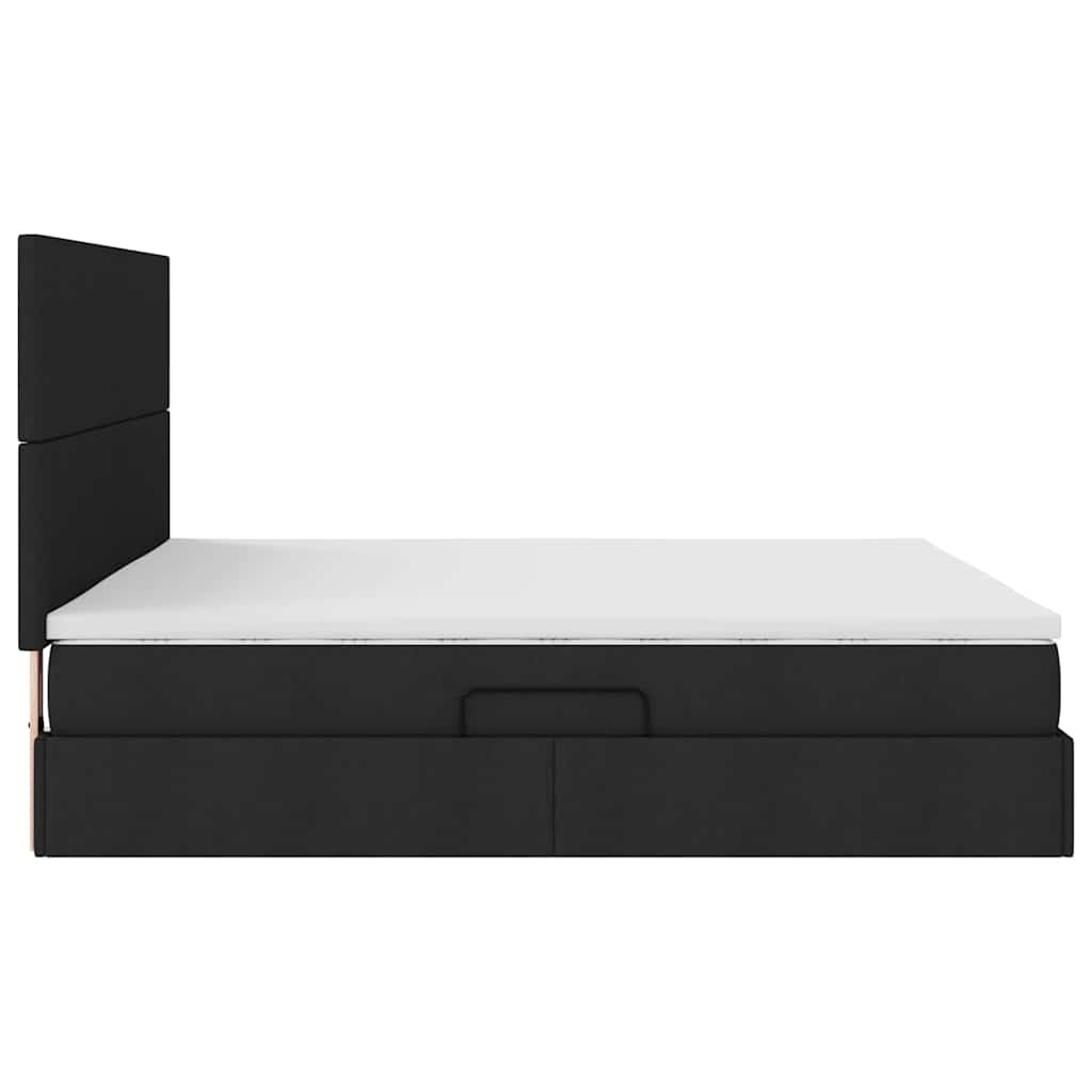 Letto con contenitore e materasso Nero 180 x 200 cm Tessuto | homemem39