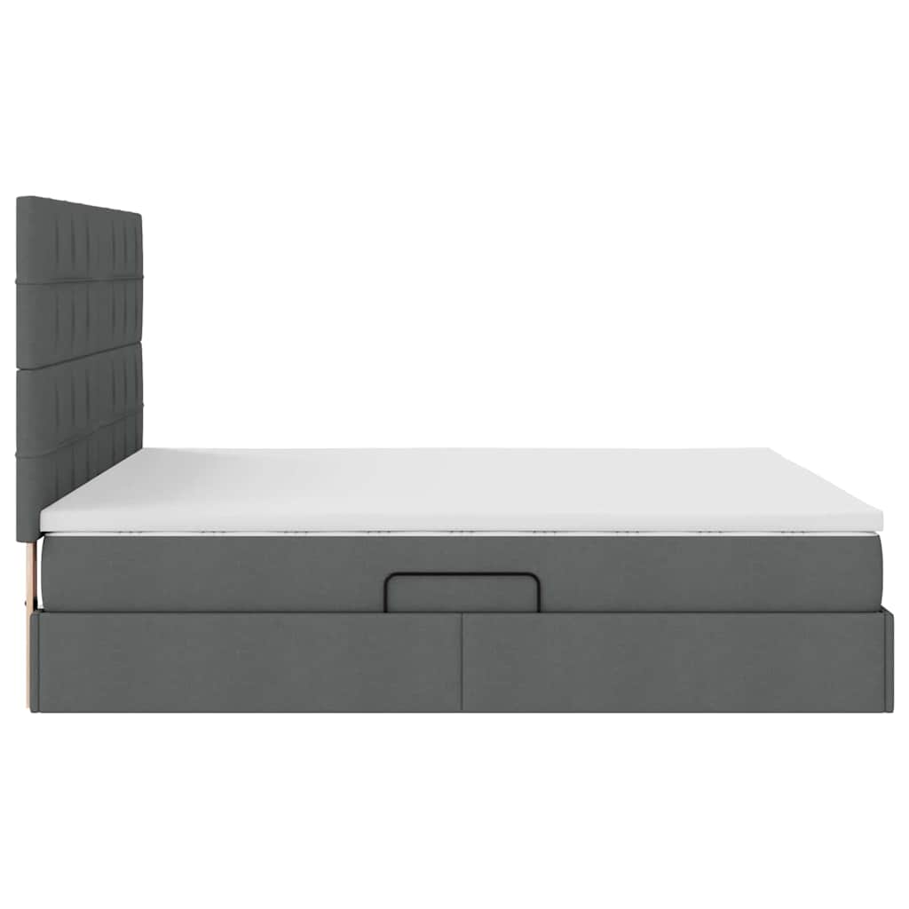 Letto con contenitore e materasso Grigio scuro 180 x 200 cm