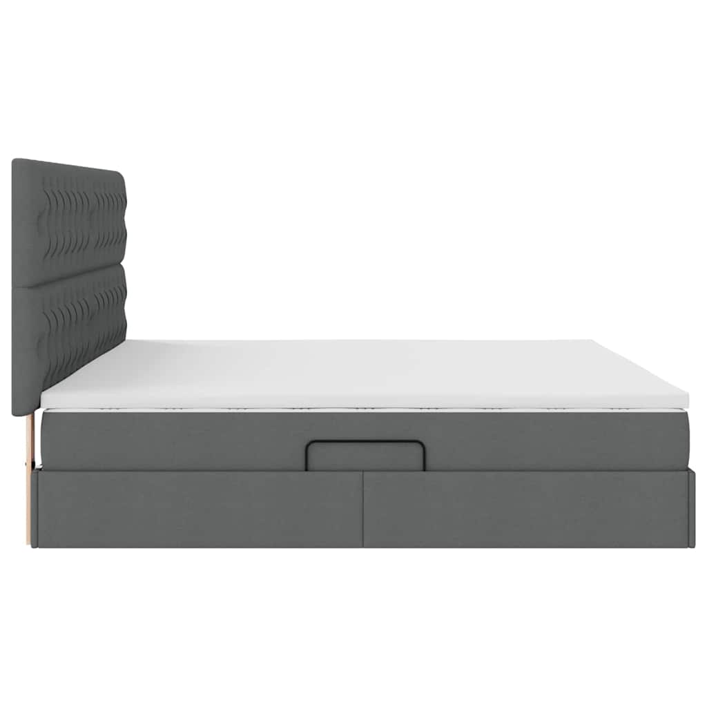 Letto con contenitore e materasso Grigio scuro 200 x 200 cm
