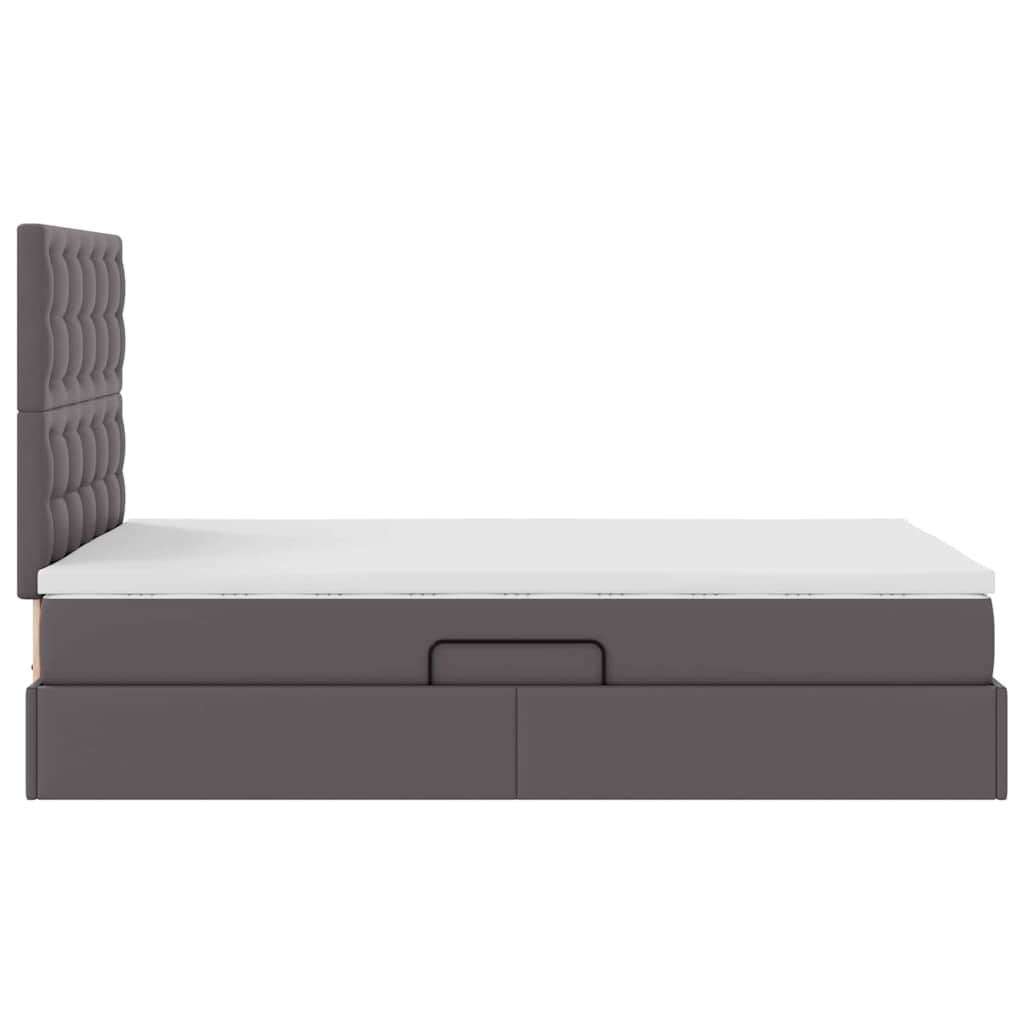 Letto con luci a strisce a LED Grigio 120 x 200 cm PVC