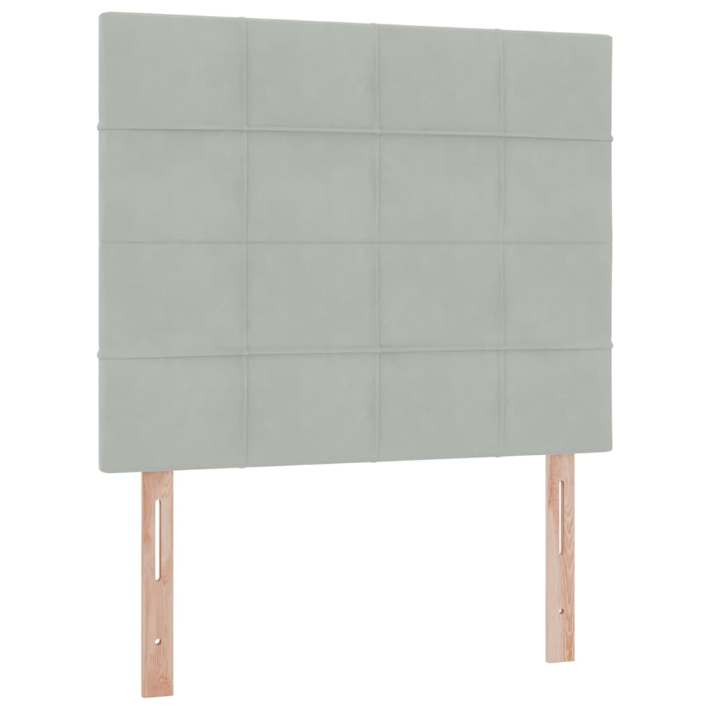 Letto con testiera Grigio chiaro 120 x 200 cm Velluto