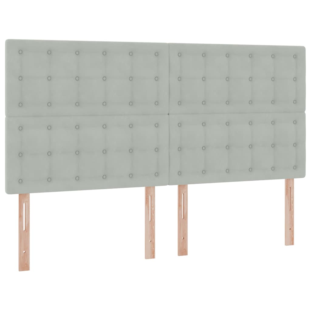 Letto con contenitore LED e materasso Grigio Chiaro