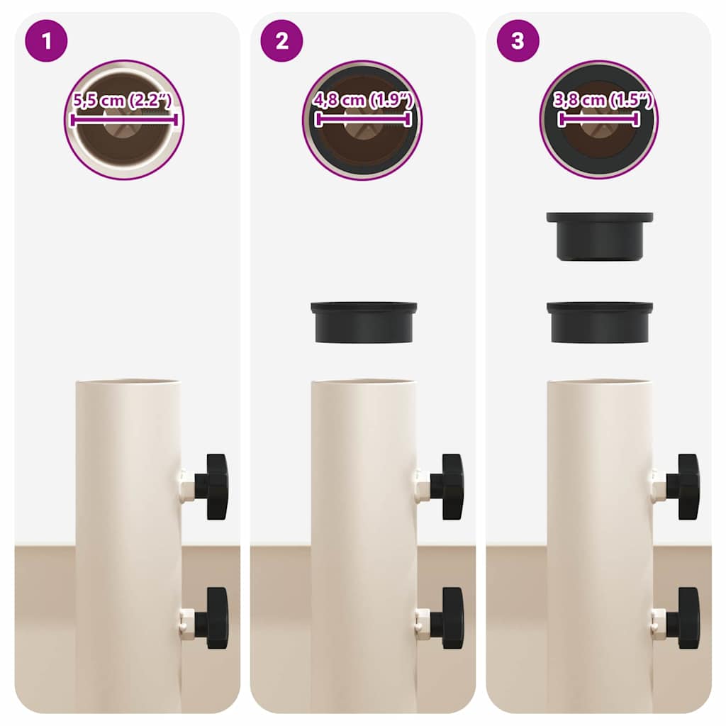 Base per Parasol con Vaso Bianco 45 x 45 x 45 cm Acciaio