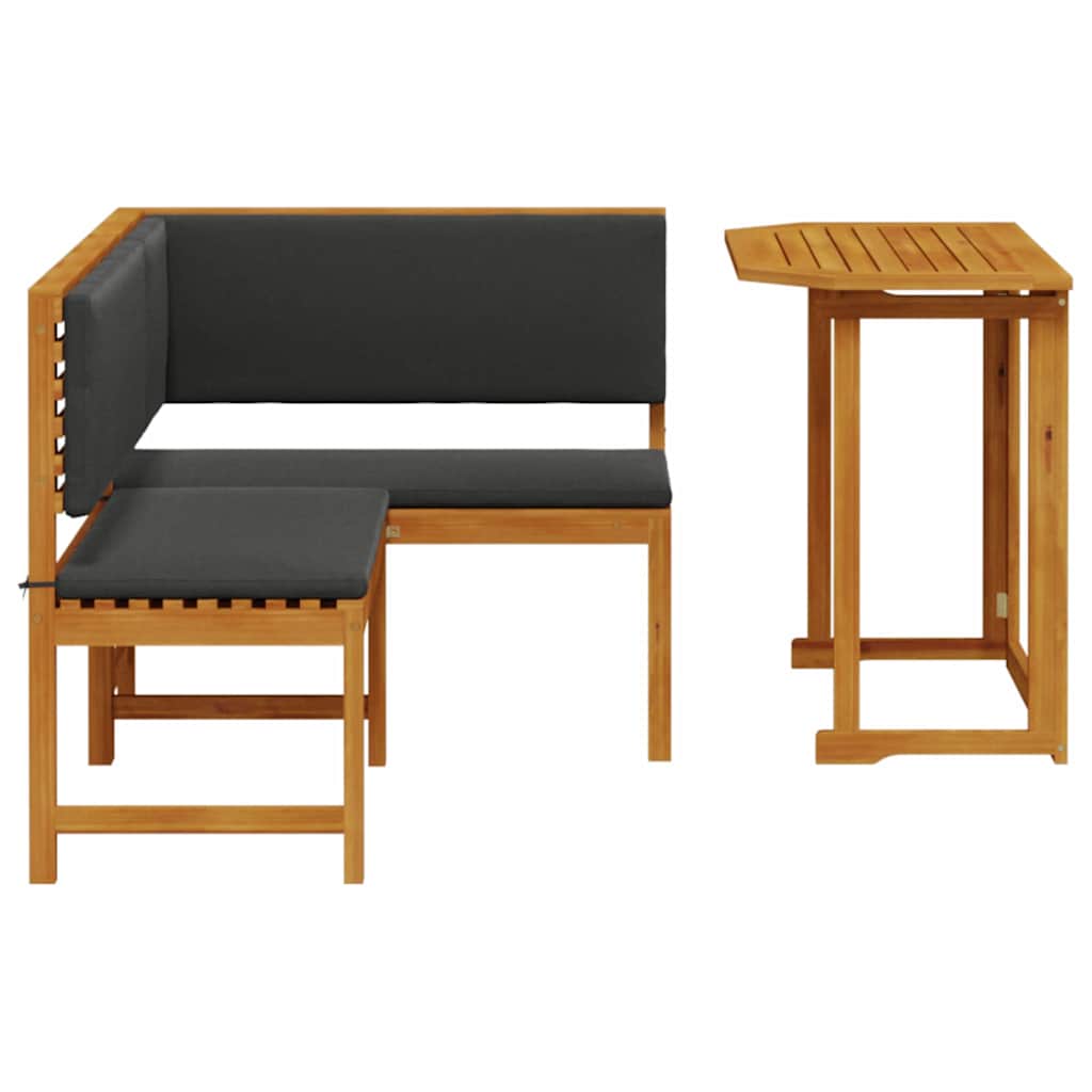 Set Panchina da Giardino 2 pcs Marrone legno massello di acacia