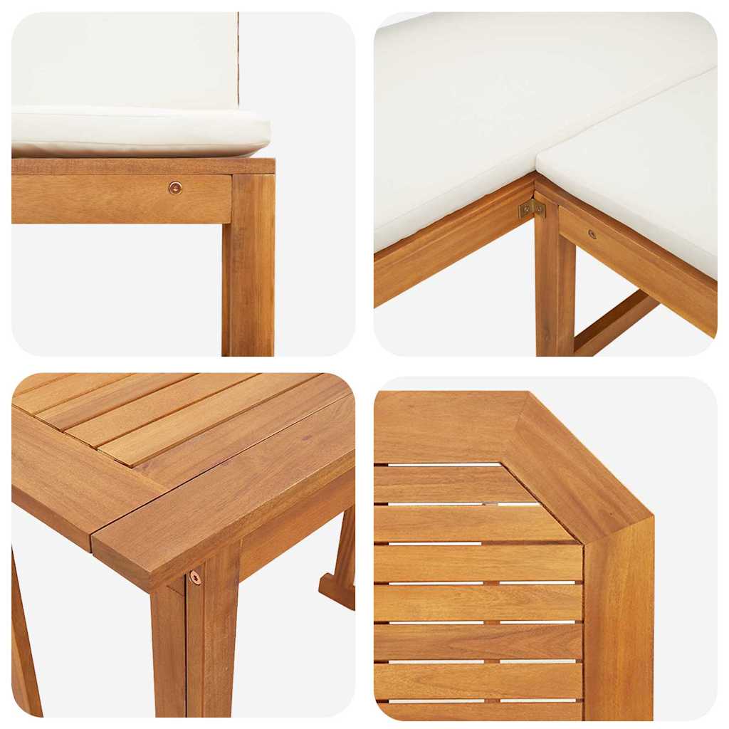 Set Bistro da Giardino 3 pcs Marrone legno massello di acacia