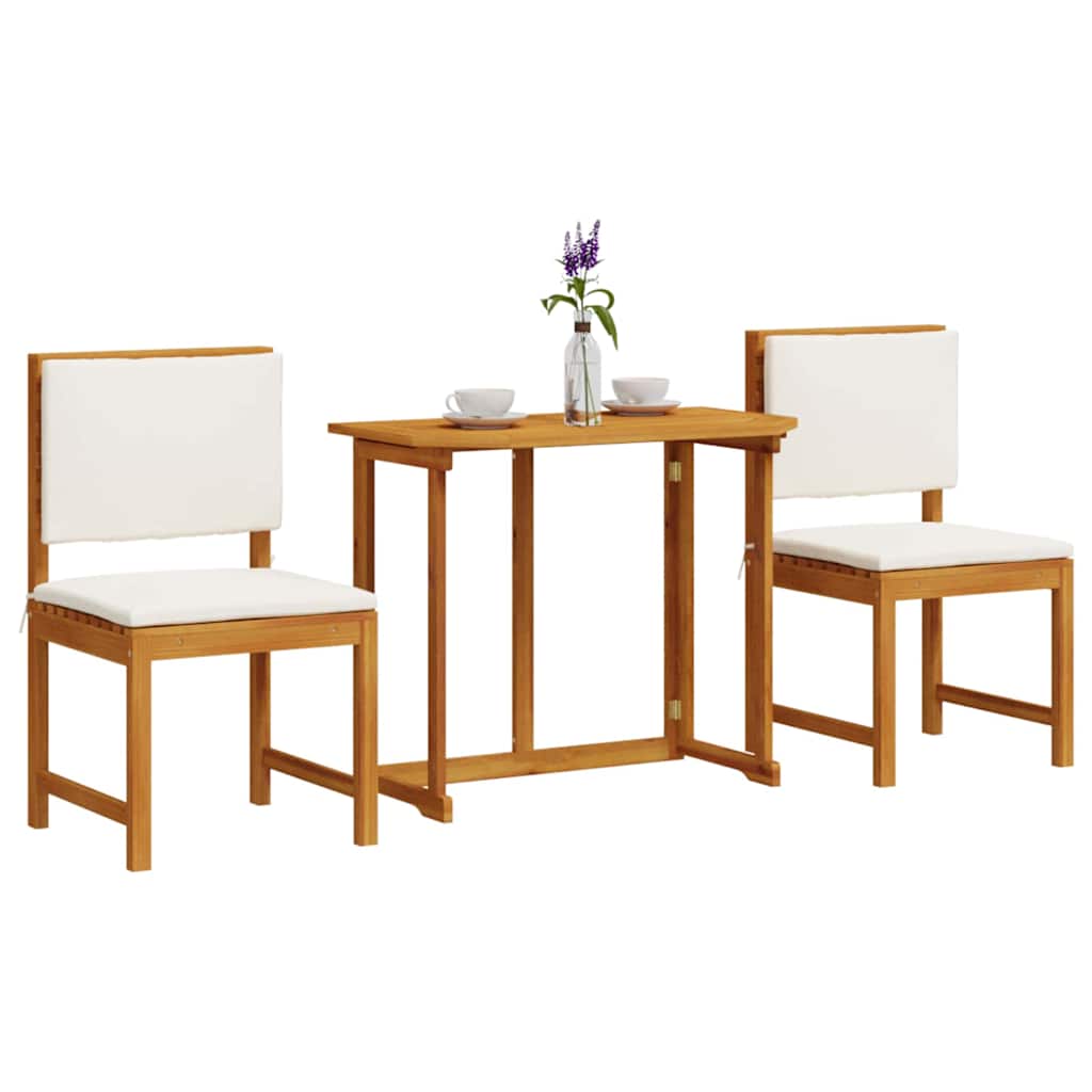 Set Bistro da Giardino 3 pcs Marrone legno massello di acacia