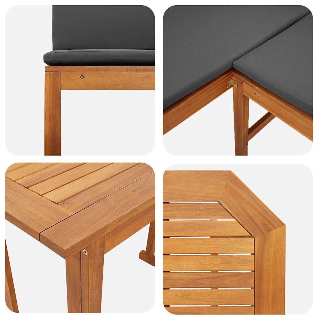 Set Bistro da Giardino 3 pcs Marrone legno massello di acacia