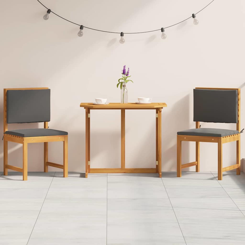 Set Bistro da Giardino 3 pcs Marrone legno massello di acacia