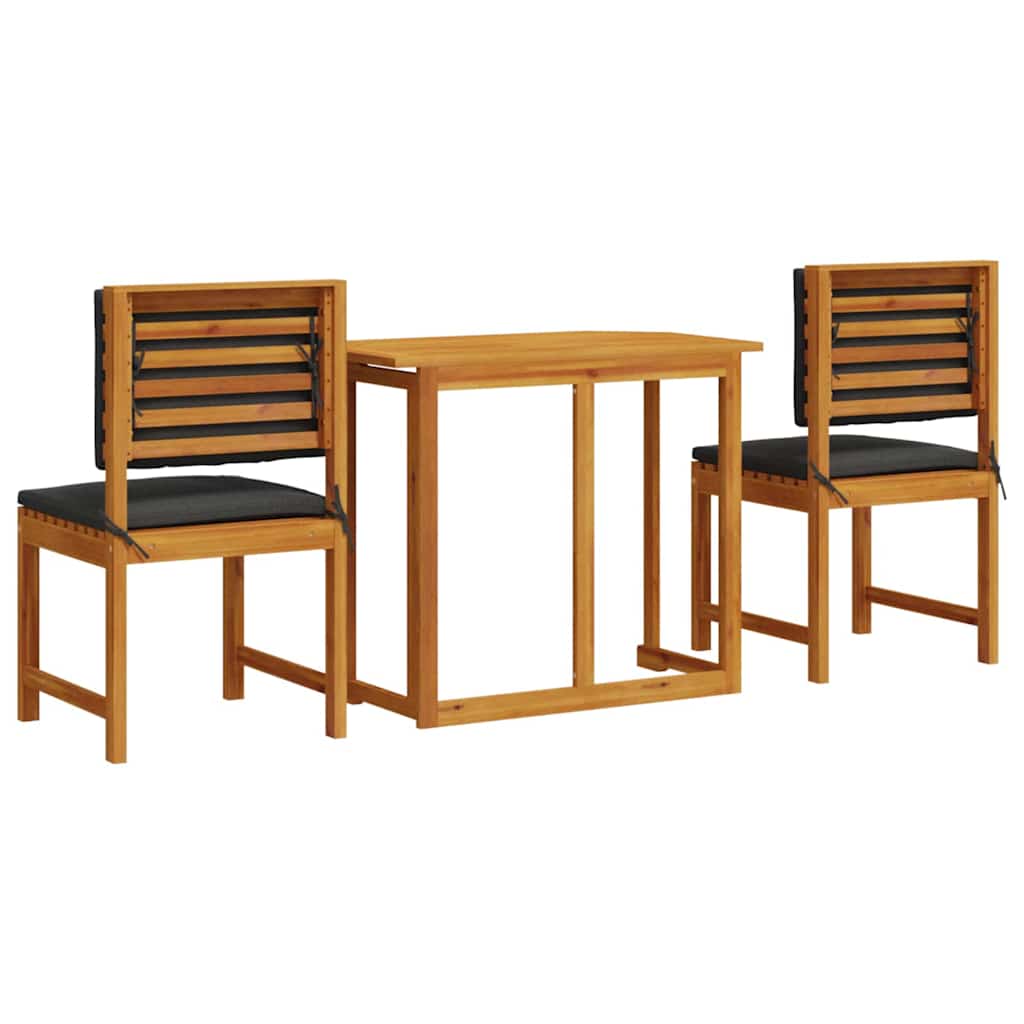 Set Bistro da Giardino 3 pcs Marrone legno massello di acacia
