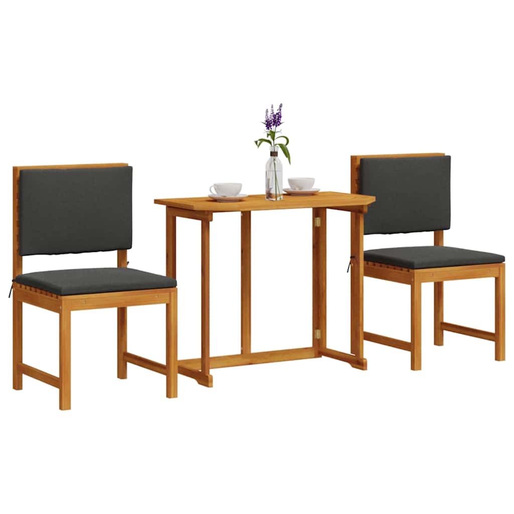 Set Bistro da Giardino 3 pcs Marrone legno massello di acacia