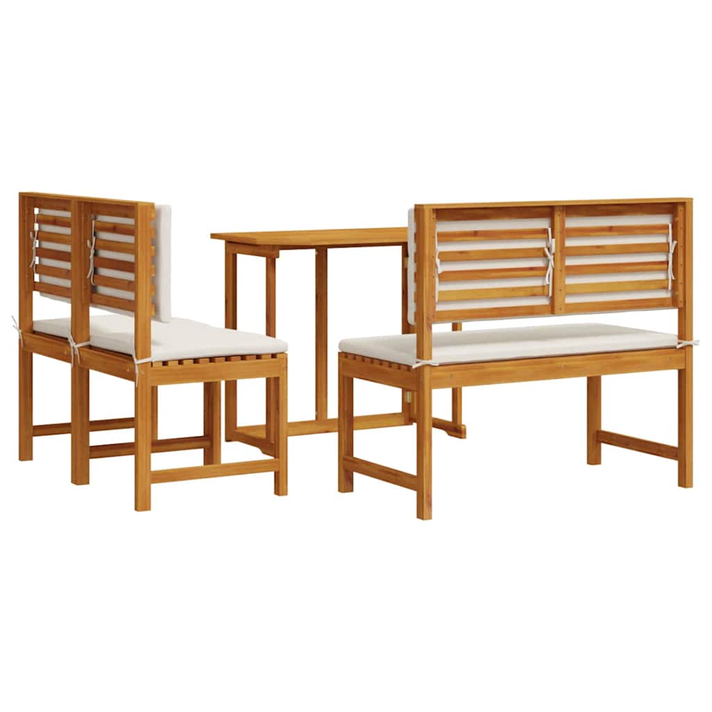 Set Bistro da Giardino 3 pcs Marrone legno massello di acacia