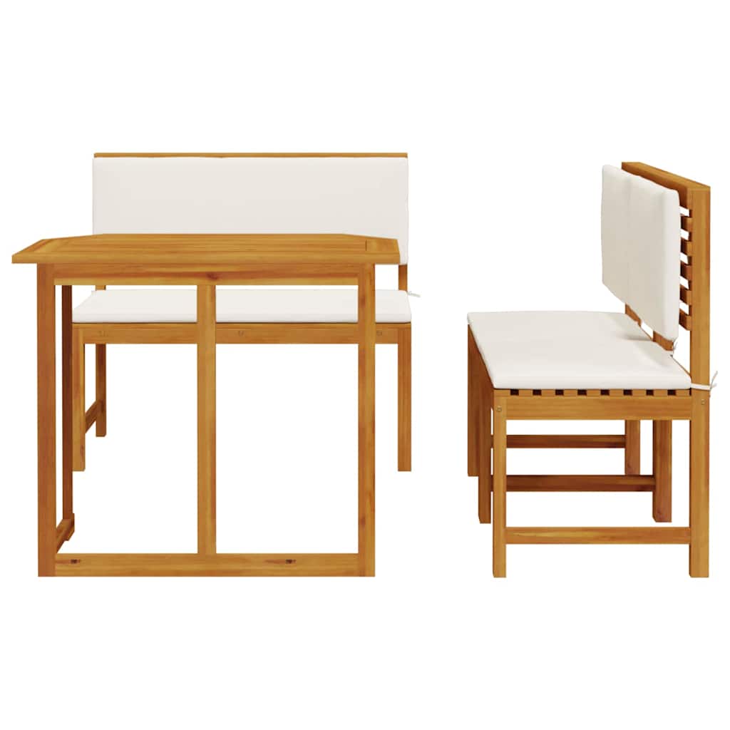 Set Bistro da Giardino 3 pcs Marrone legno massello di acacia
