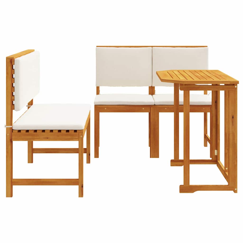 Set Bistro da Giardino 3 pcs Marrone legno massello di acacia