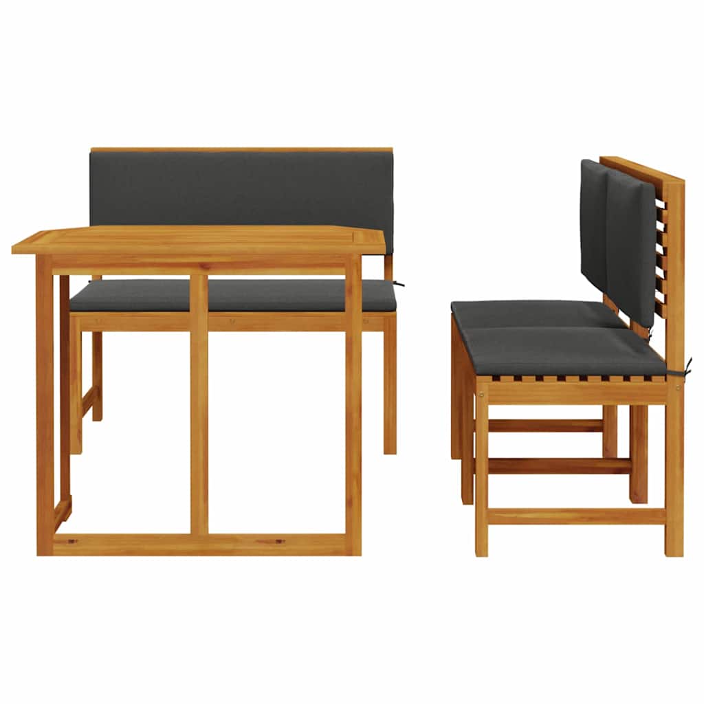 Set Bistro da Giardino 3 pcs Marrone legno massello di acacia