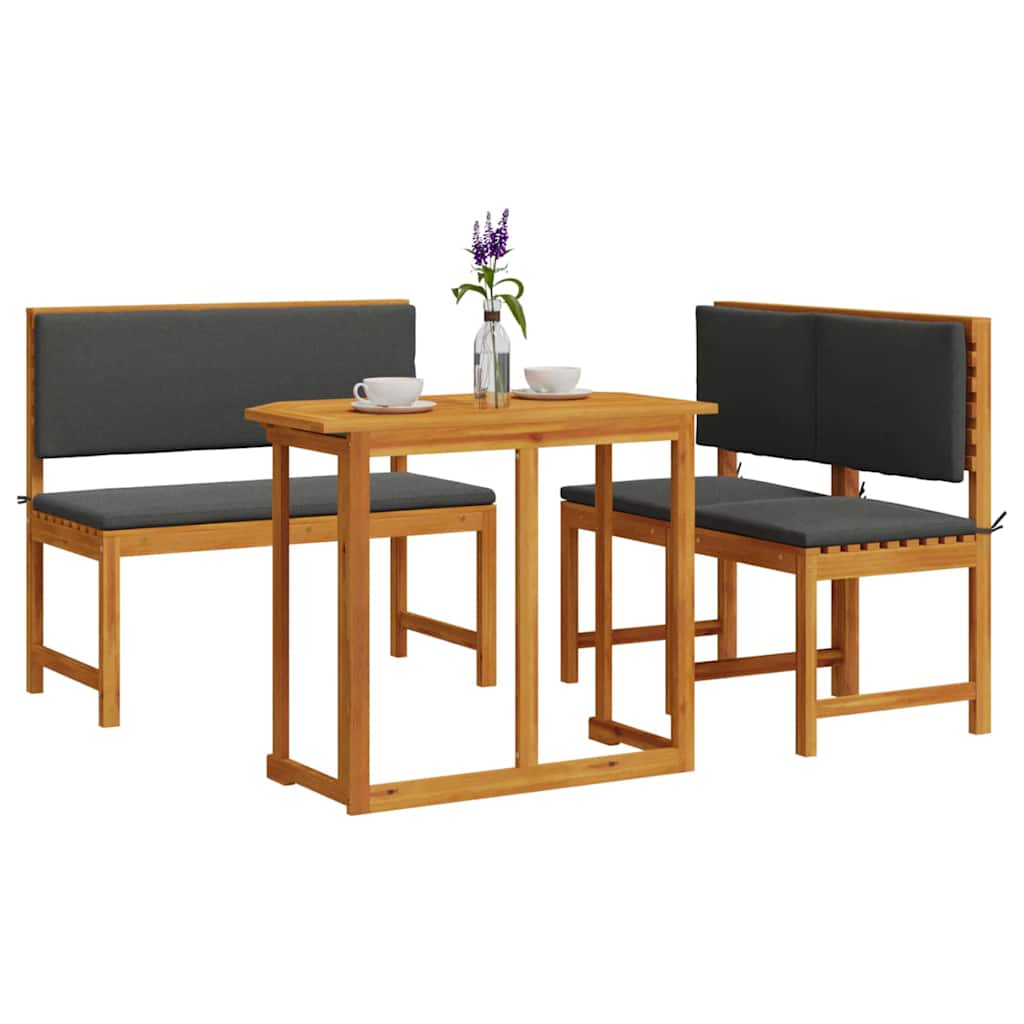Set Bistro da Giardino 3 pcs Marrone legno massello di acacia
