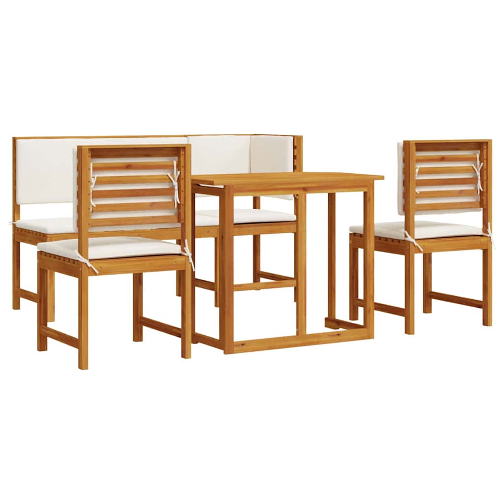 Set Bistro da Giardino 4 pcs Marrone legno massello di acacia