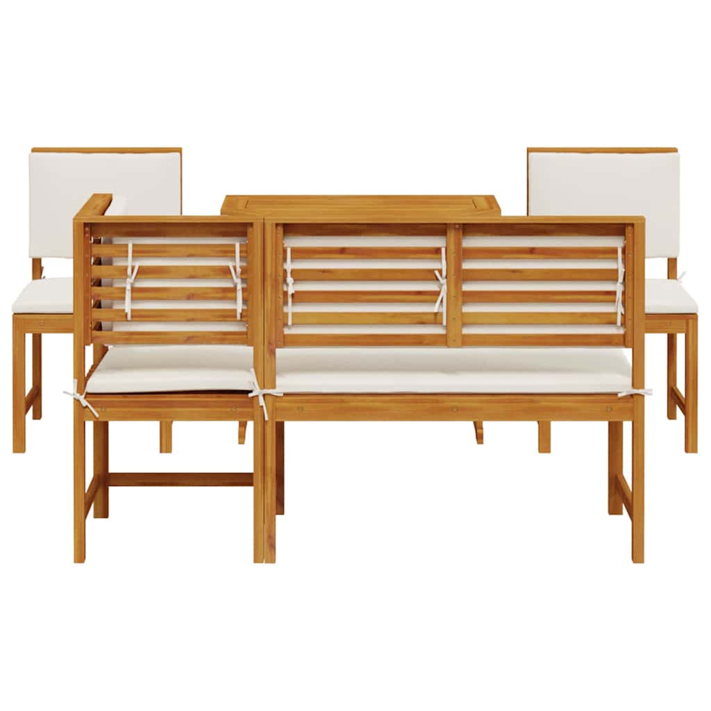 Set Bistro da Giardino 4 pcs Marrone legno massello di acacia