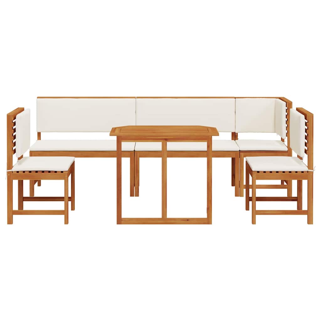 Set Bistro da Giardino 6 pcs Marrone legno massello di acacia