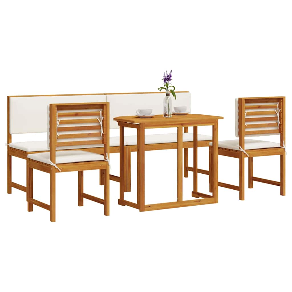 Set Bistro da Giardino 5 pcs Marrone legno massello di acacia