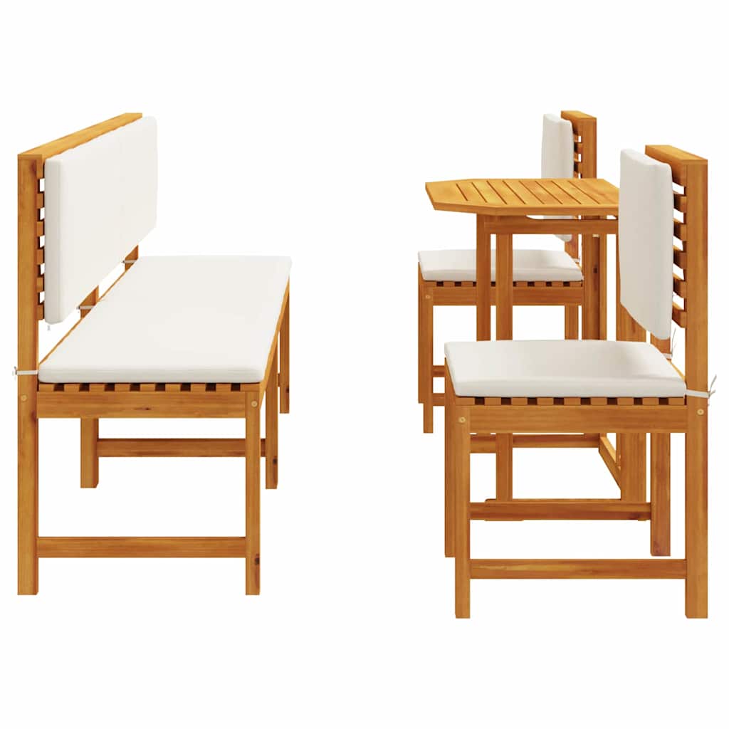 Set Bistro da Giardino 5 pcs Marrone legno massello di acacia