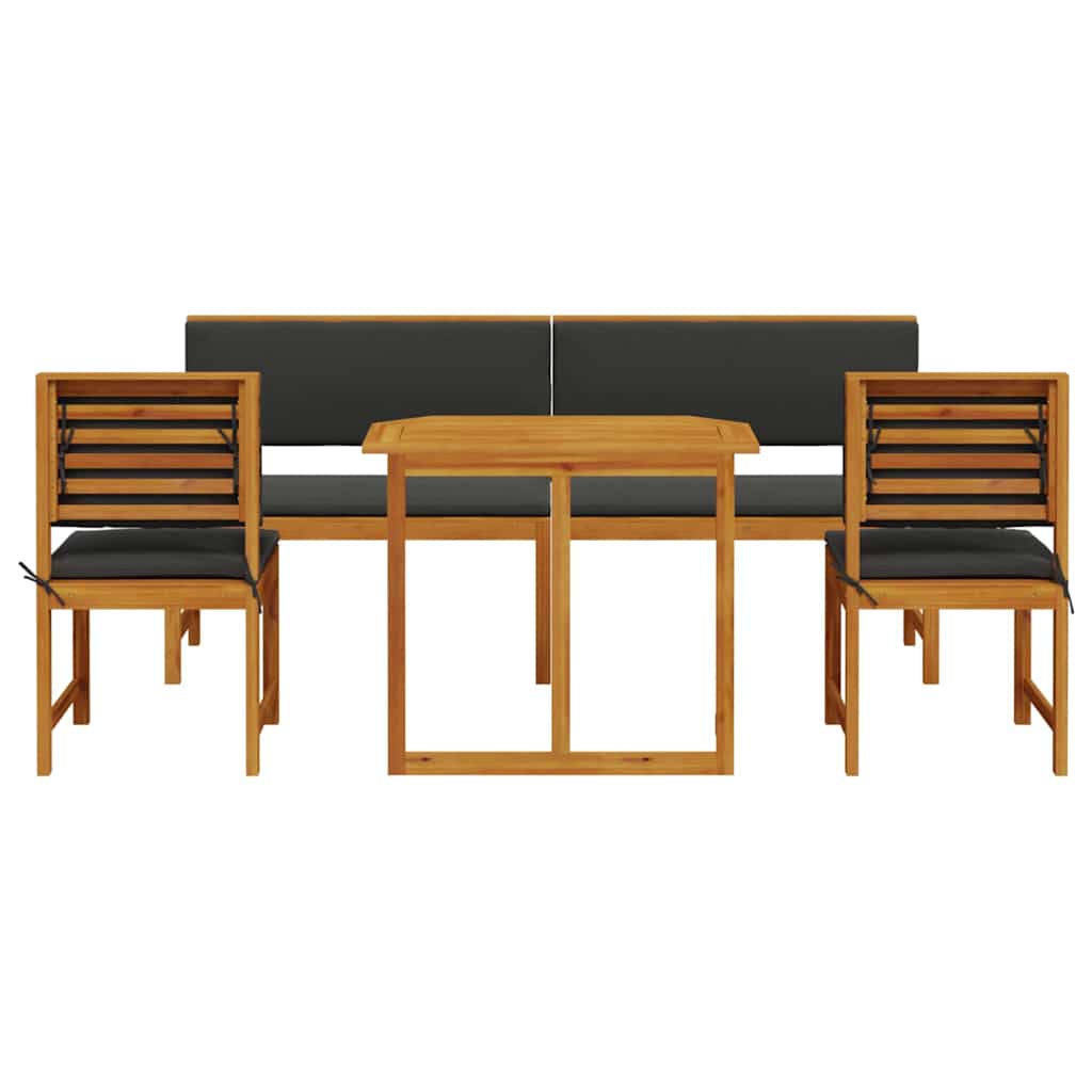 Set Bistro da Giardino 5 pcs Marrone legno massello di acacia