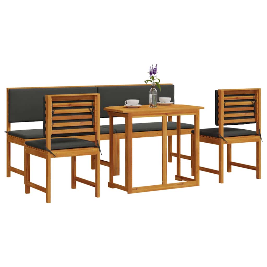 Set Bistro da Giardino 5 pcs Marrone legno massello di acacia