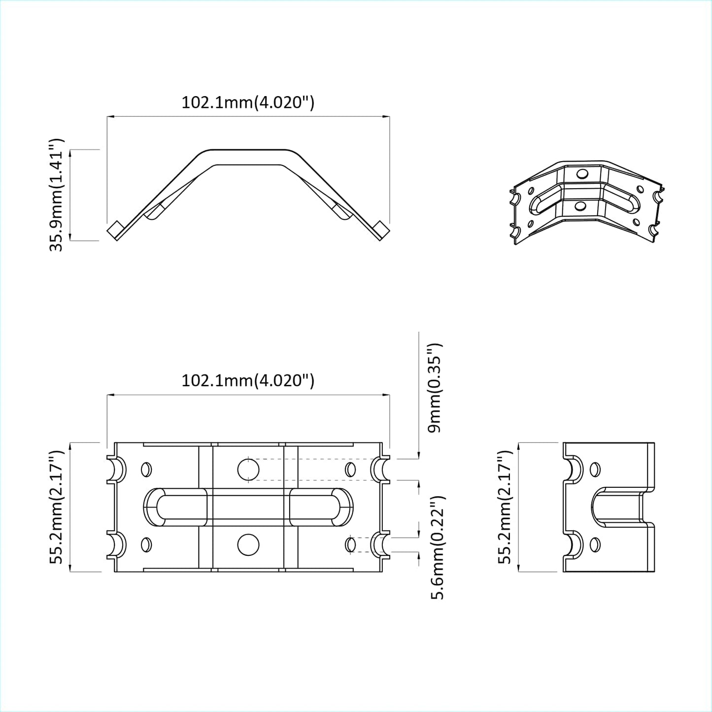 Supporto 2 pcs Zincato 106 x 55 x 1,5mm Acciaio | homemem39