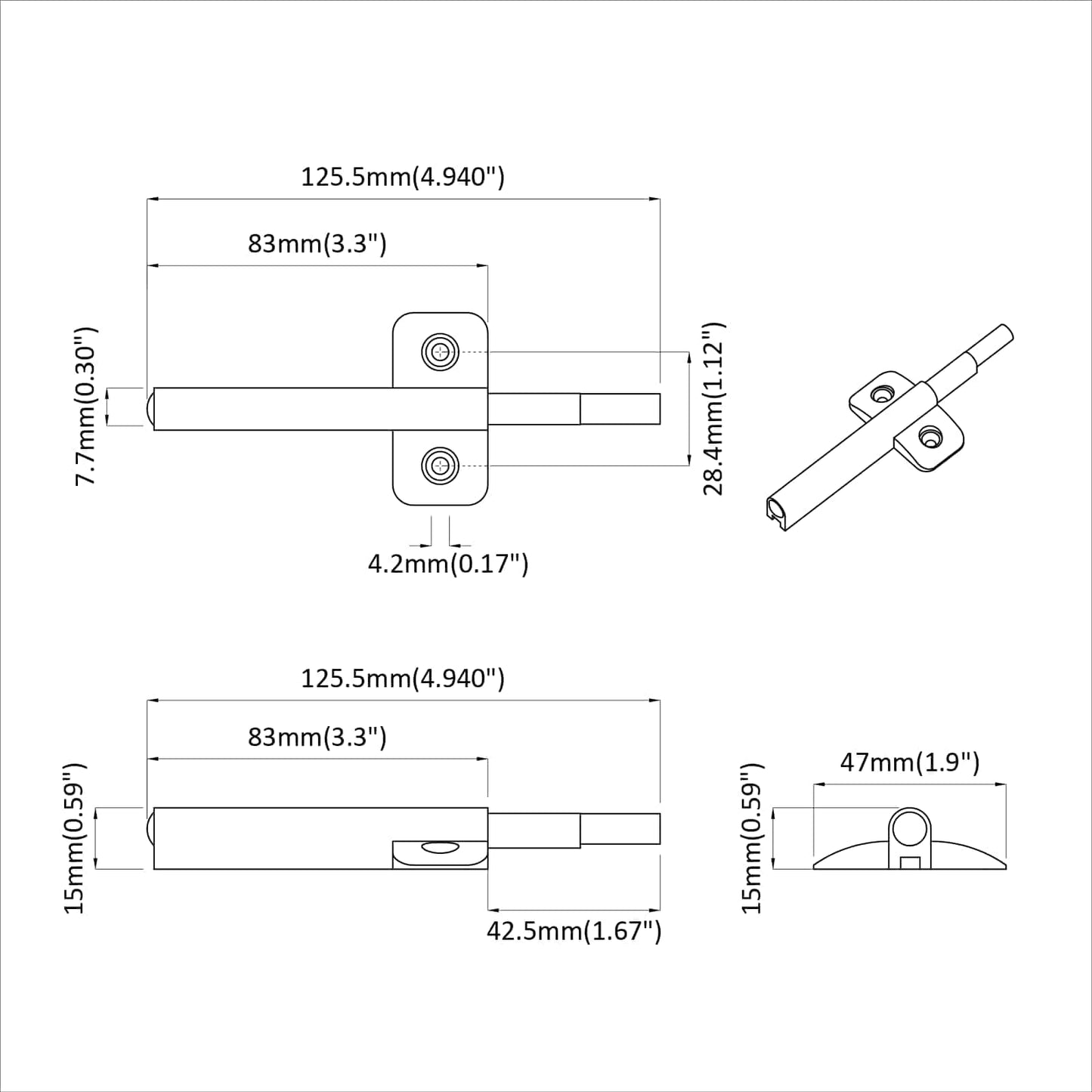 Smorzatore a Chiusura Morbida 1161 pcs Grigio 125 x 47 x 15 mm