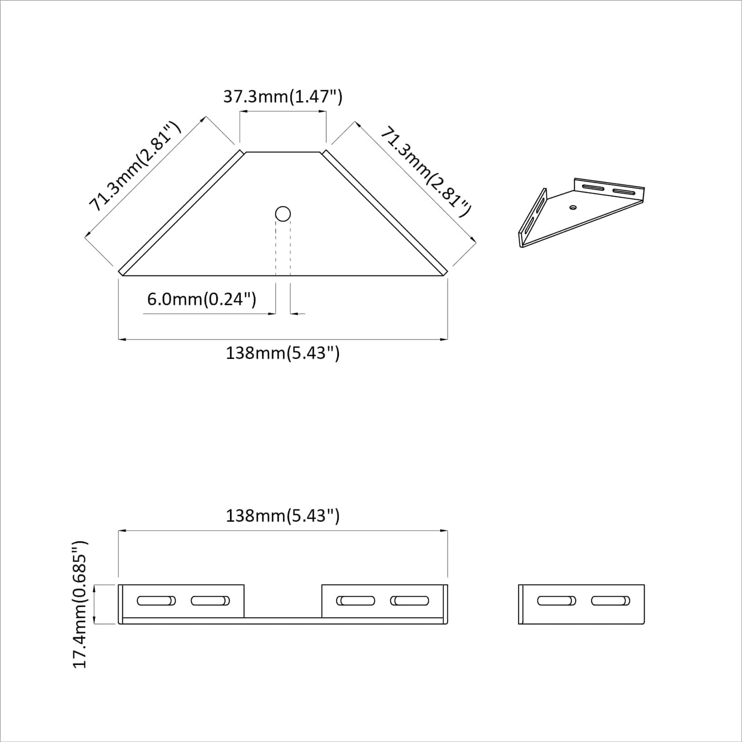 Staffa Angolare 2 pcs Nero 138,5 x 50,5 x 16 mm Ferro | homemem39