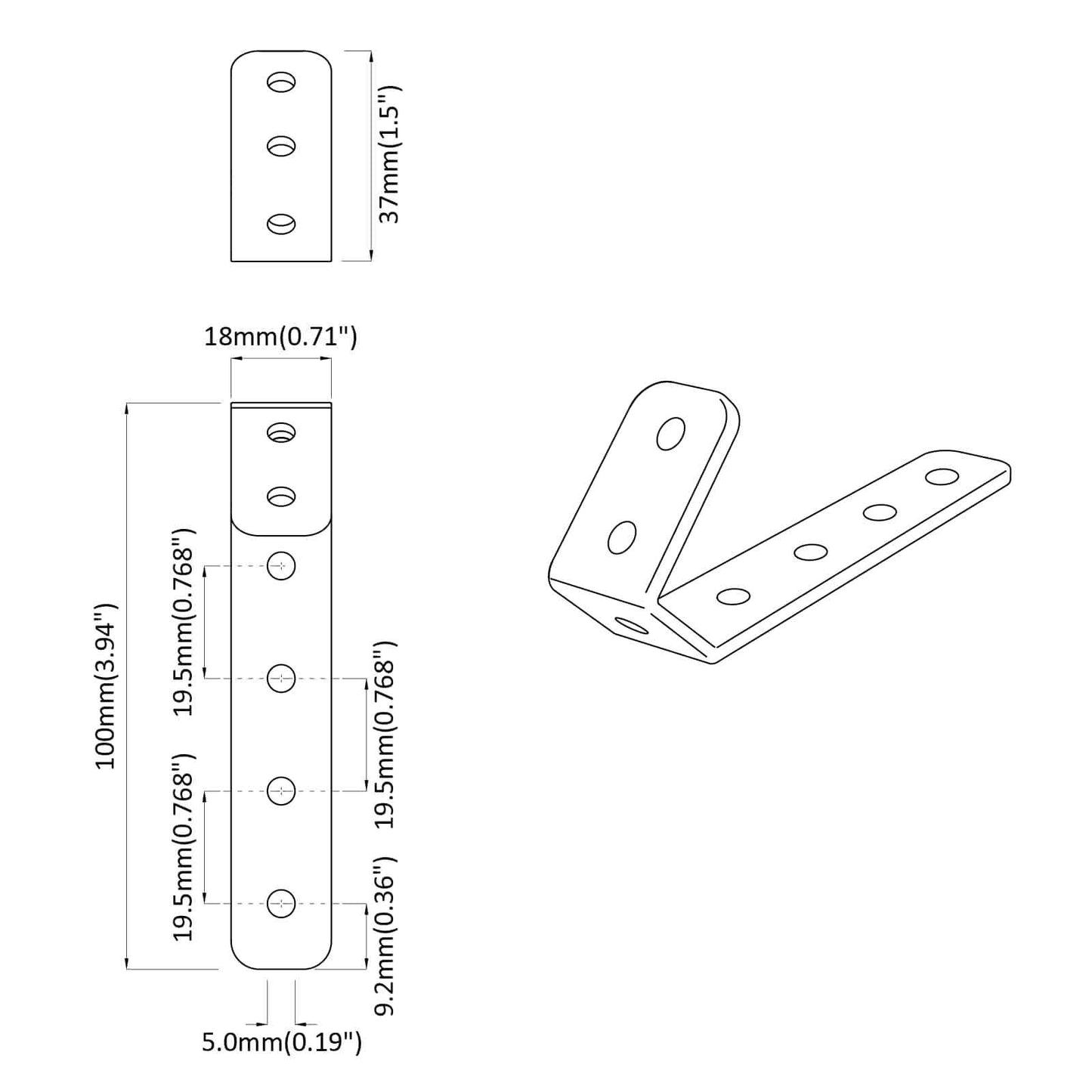 Ganci 2 pcs Nero M5 x 110 mm Ferro | homemem39