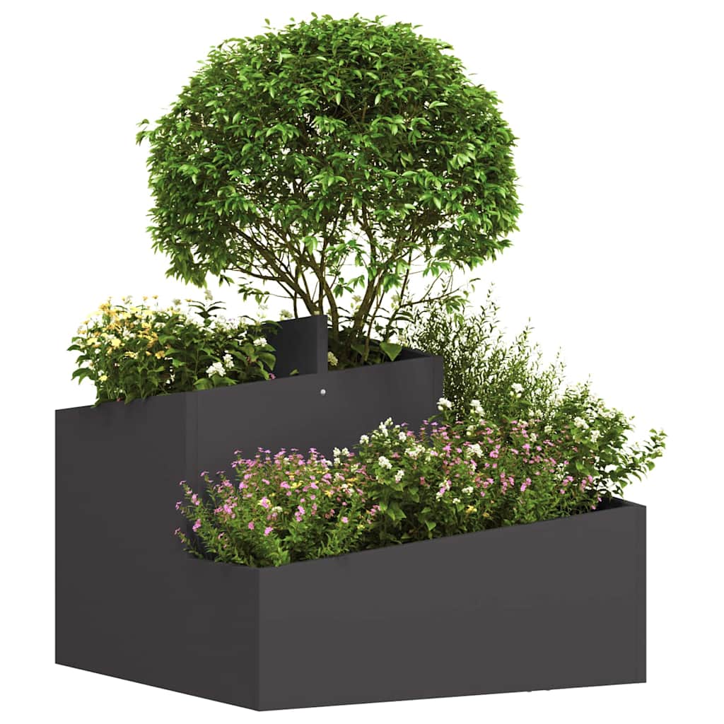 Vaso da giardino Nero 60 x 60 x 50 cm Acciaio
